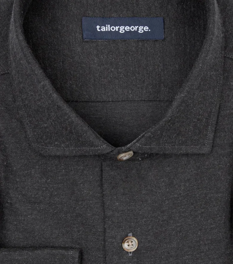 Chemise en flanelle marron uni