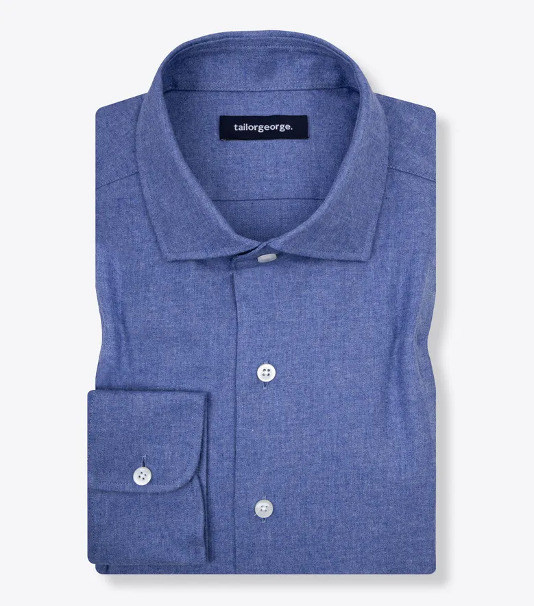 Chemise en flanelle bleu uni