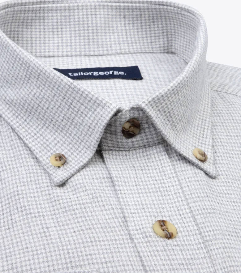 Chemise en flanelle à mini-carreaux gris