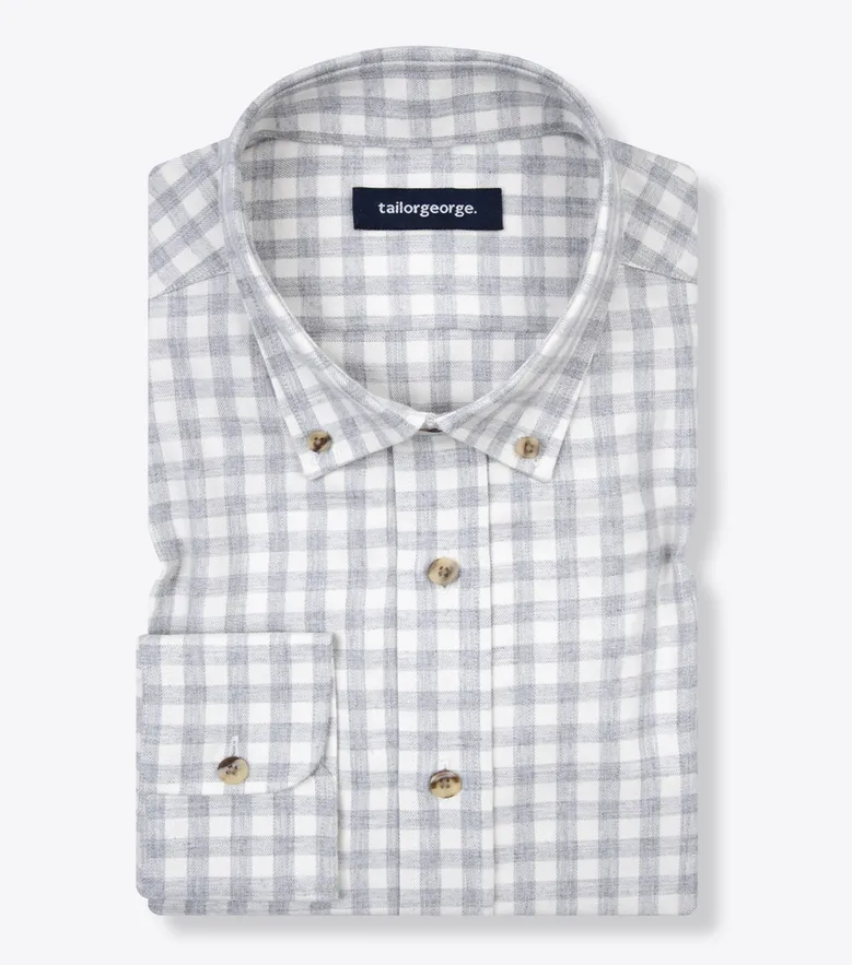 Chemise en flanelle à carreaux gris