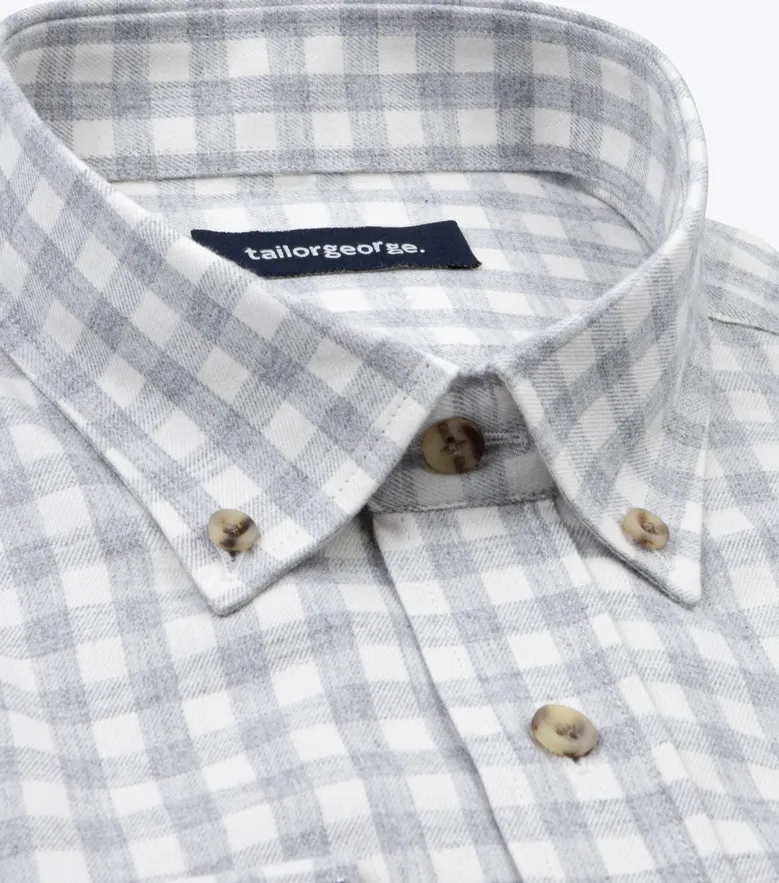Chemise en flanelle à carreaux gris