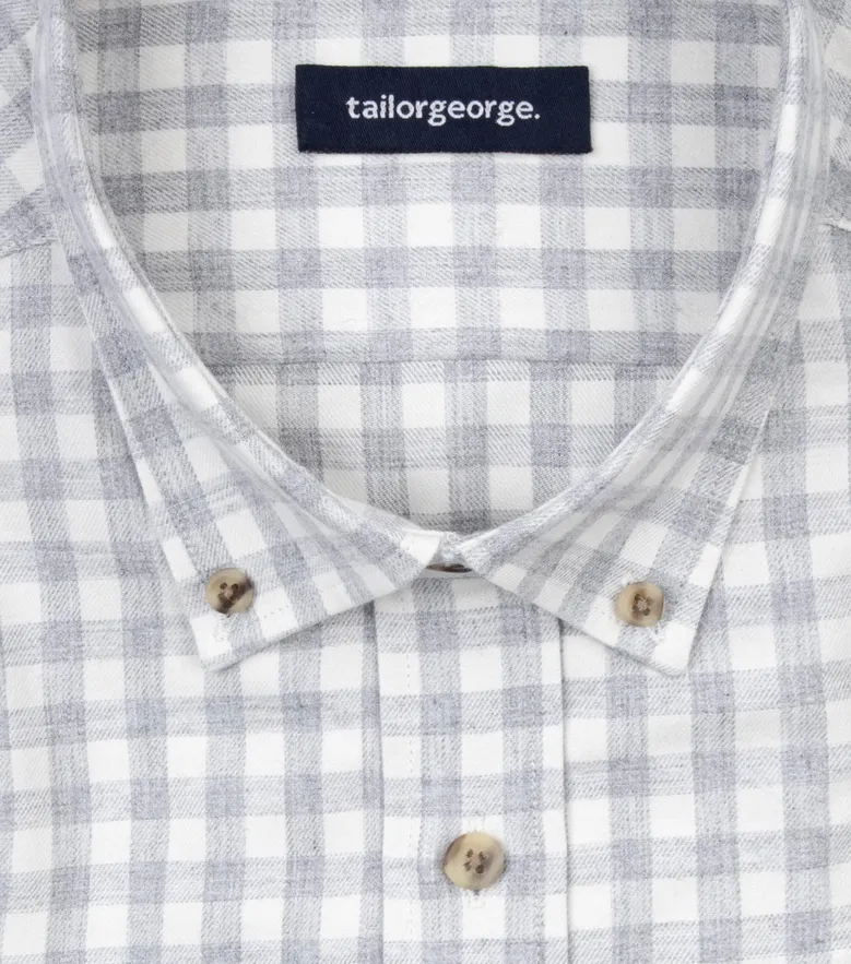 Chemise en flanelle à carreaux gris