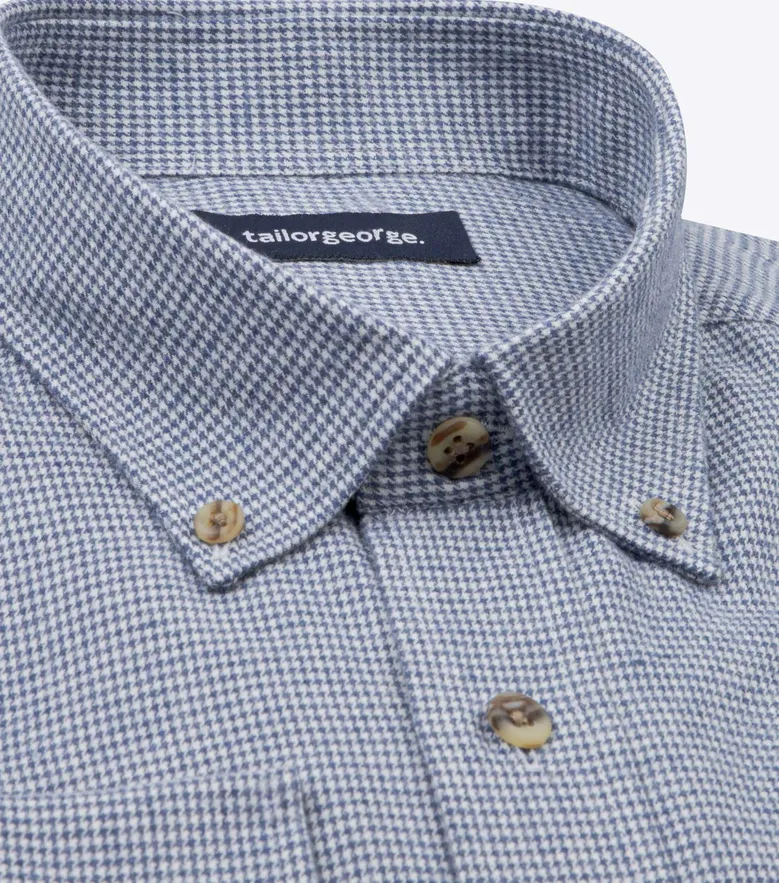 Chemise en flanelle à mini-carreaux bleus