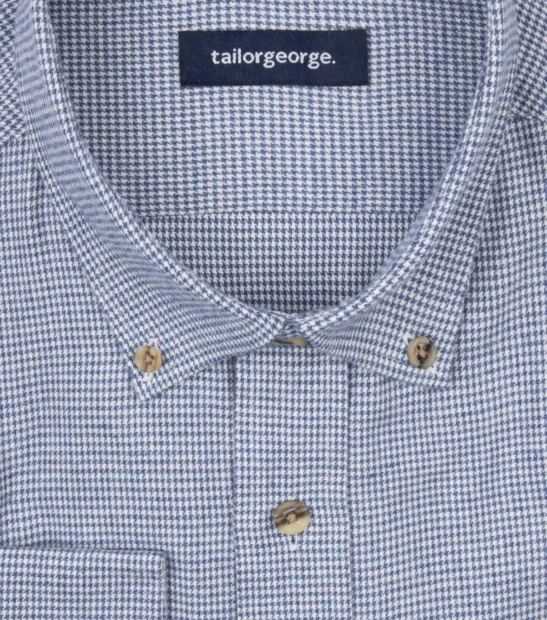 Chemise en flanelle à mini-carreaux bleus