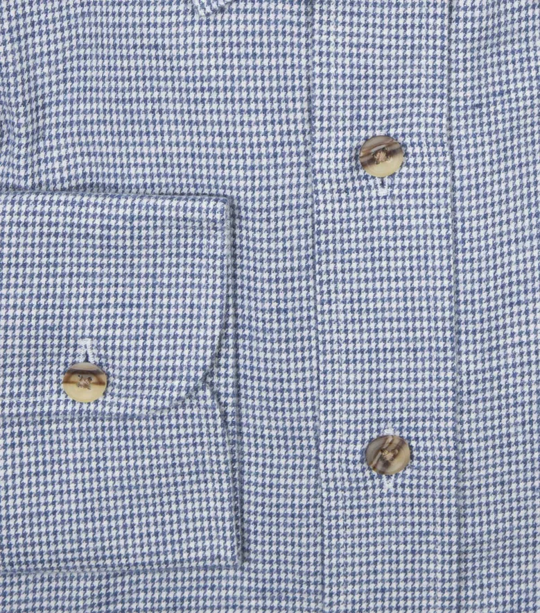 Chemise en flanelle à mini-carreaux bleus
