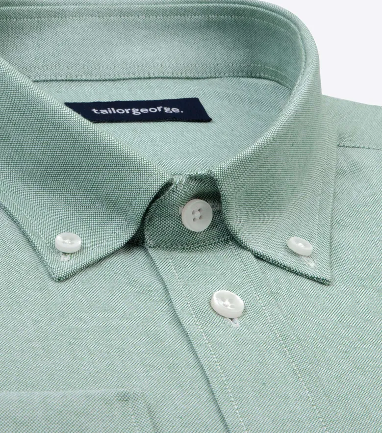 Chemise en Oxford sport vert uni
