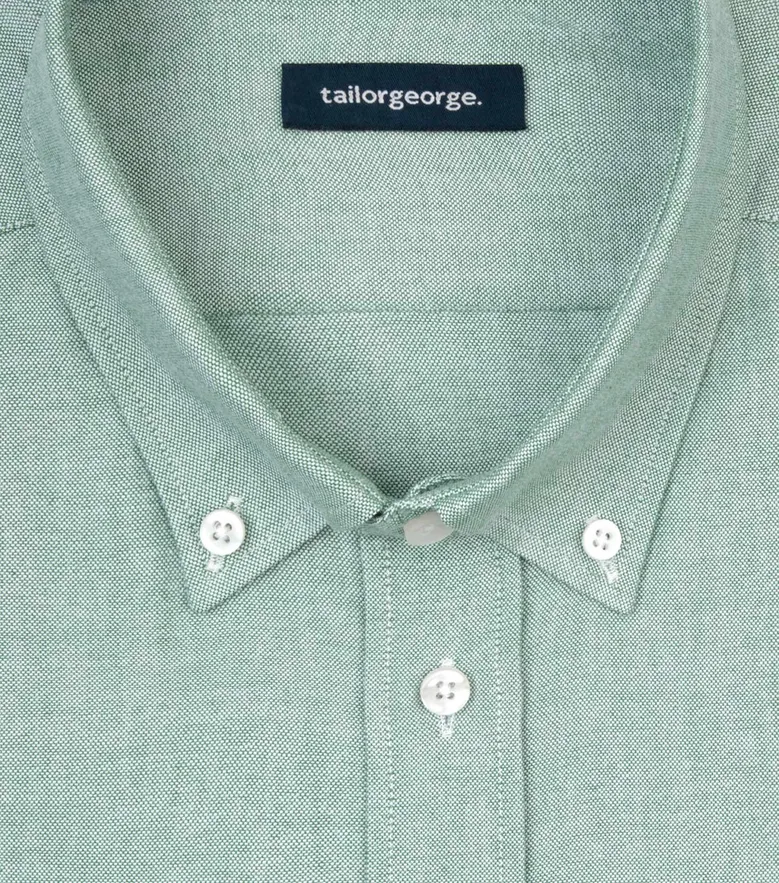 Chemise en Oxford sport vert uni