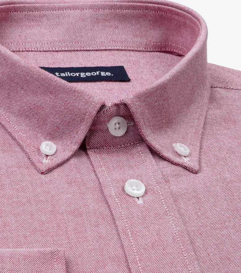 Chemise en Oxford sport uni rouge