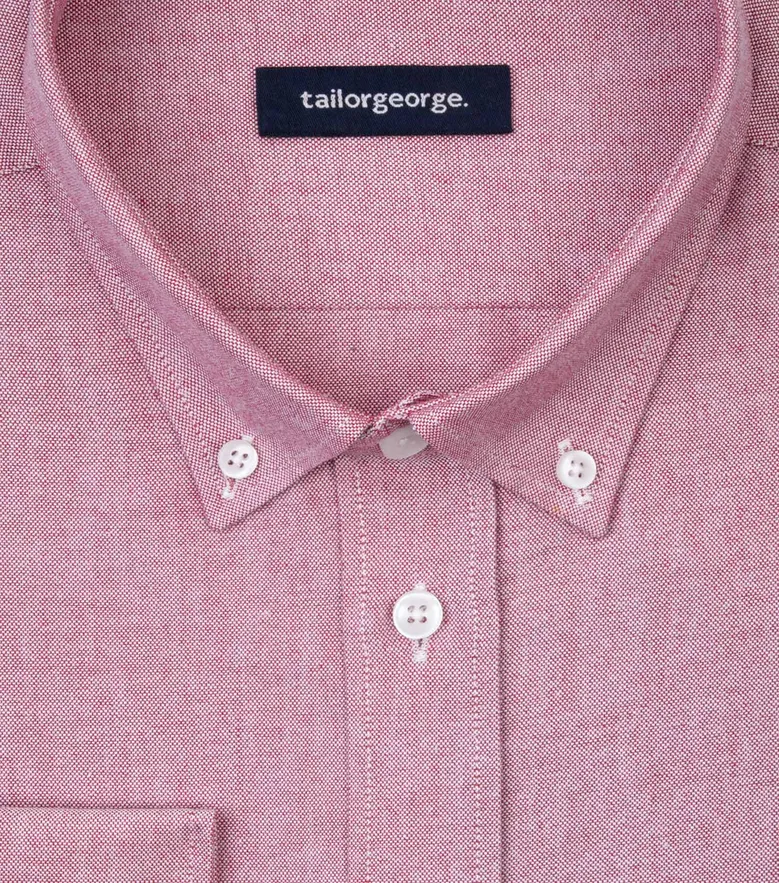 Chemise en Oxford sport uni rouge