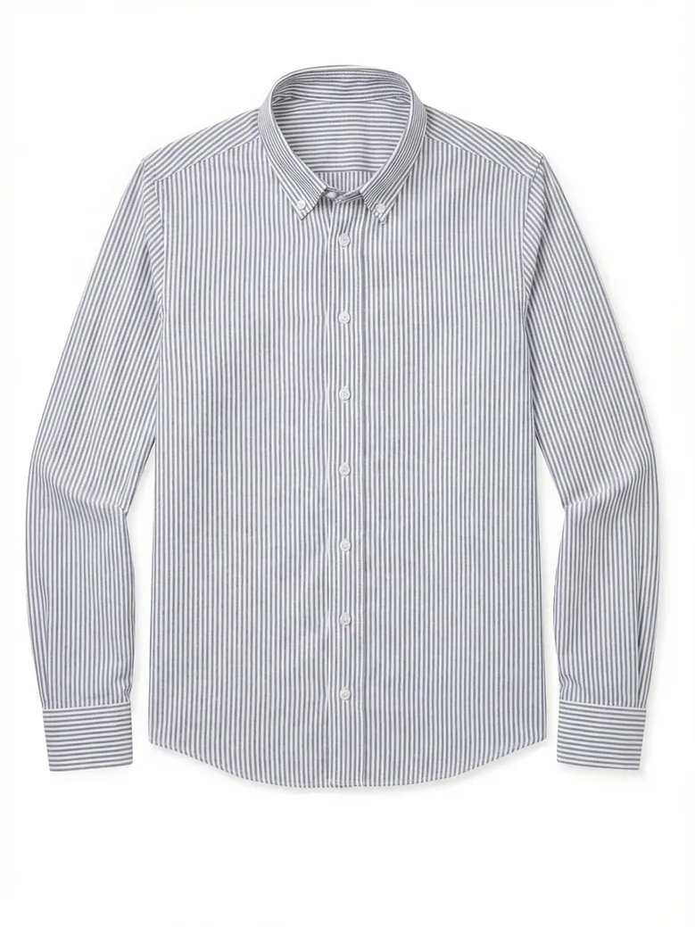 Chemise en Oxford à rayures gris