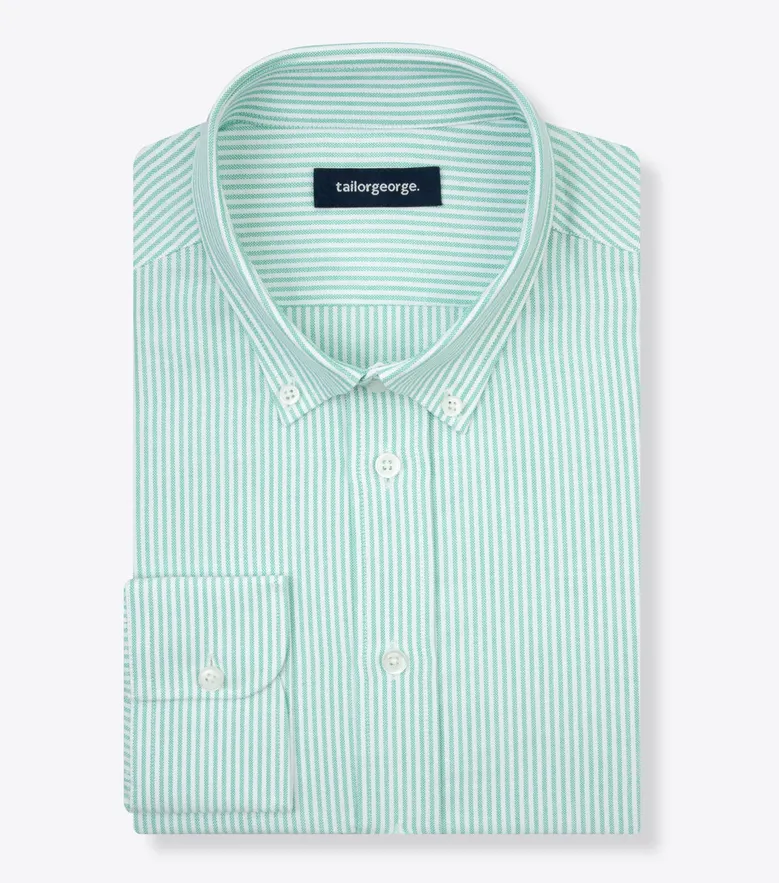 Chemise en Oxford à rayures vert