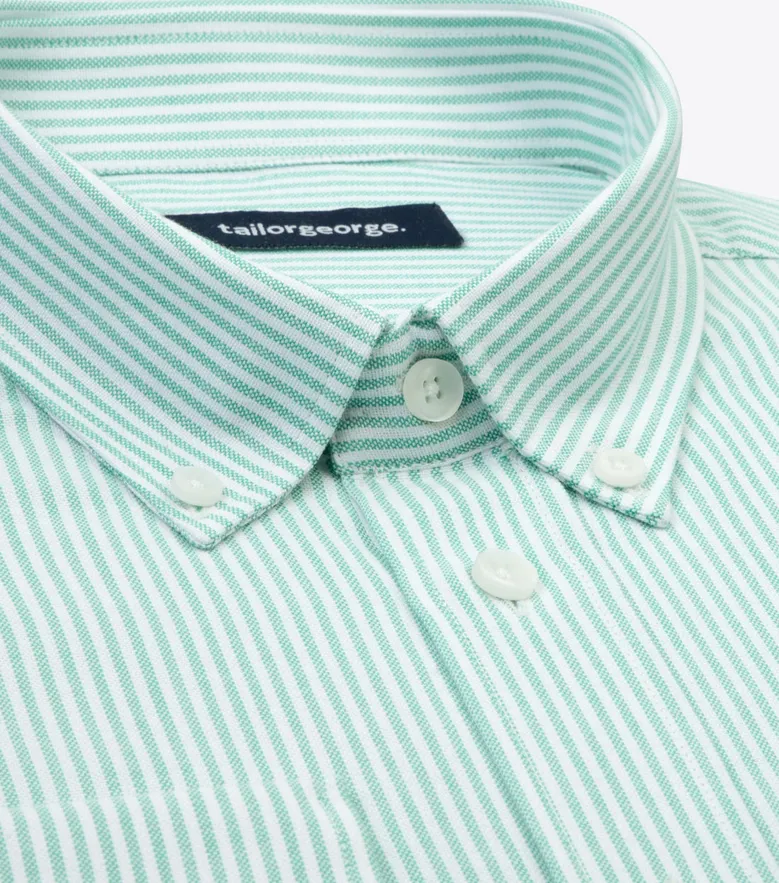 Chemise en Oxford à rayures vert
