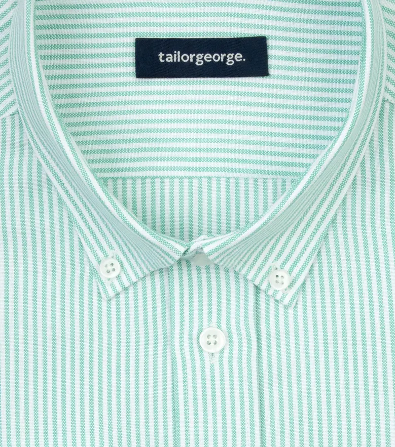 Chemise en Oxford à rayures vert