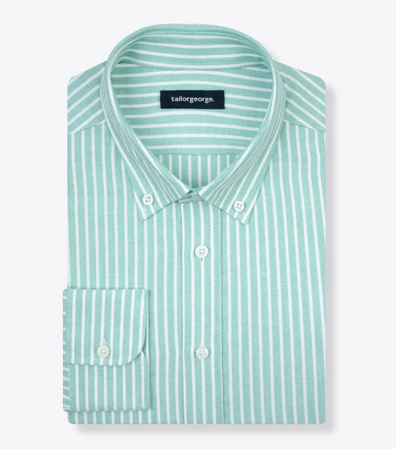 Chemise en Oxford à rayures vert