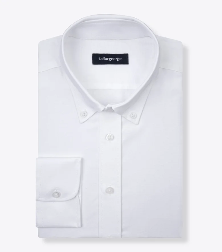 Chemise luxe en popeline double retors blanche unie