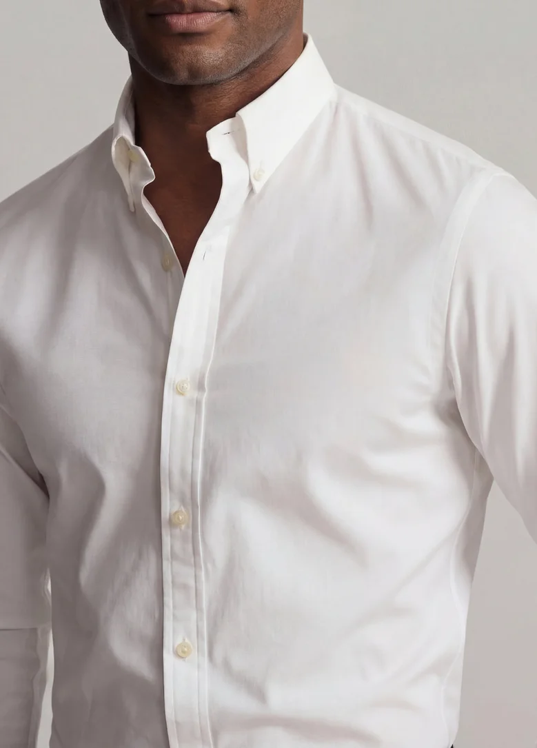Chemise luxe en popeline double retors blanche unie