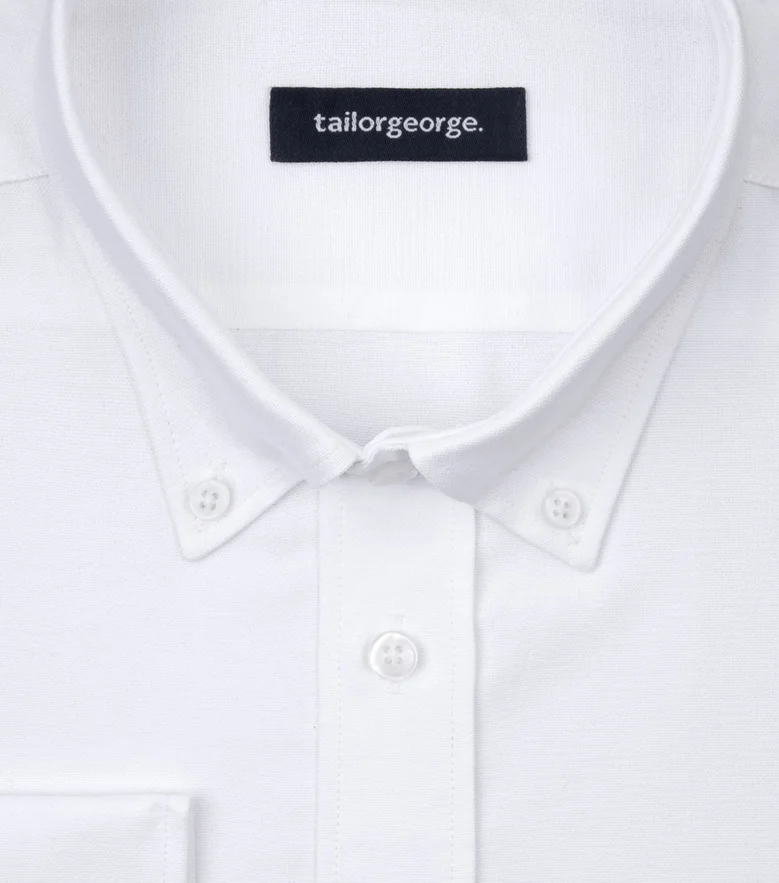 Chemise luxe en popeline double retors blanche unie