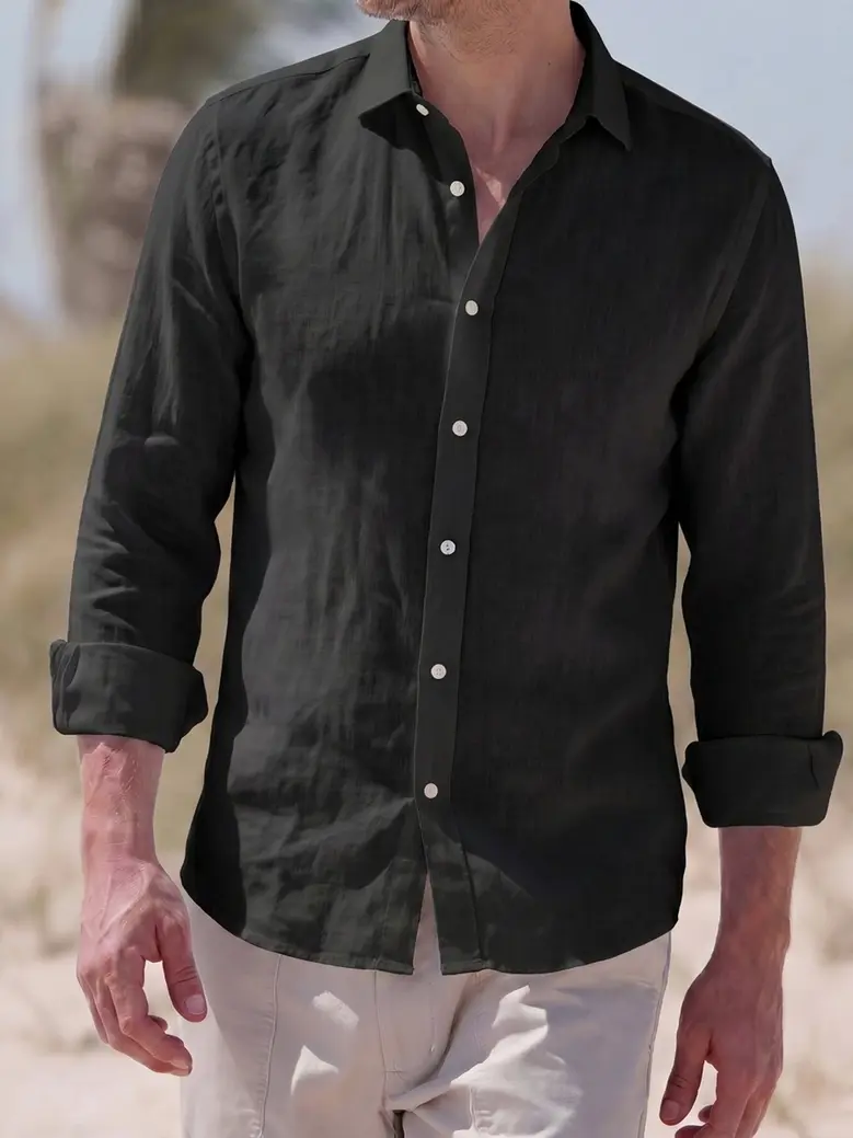 Chemise en Lin uni noir
