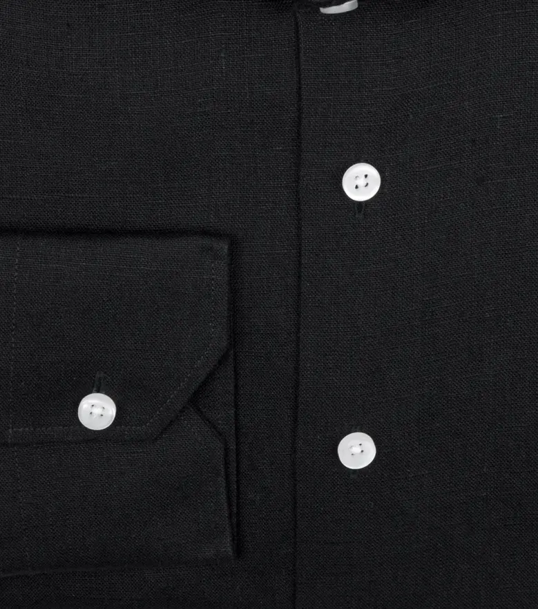 Chemise en Lin uni noir
