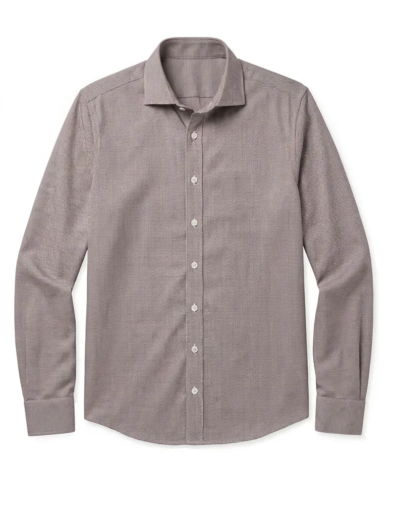 Chemise en twill uni marron