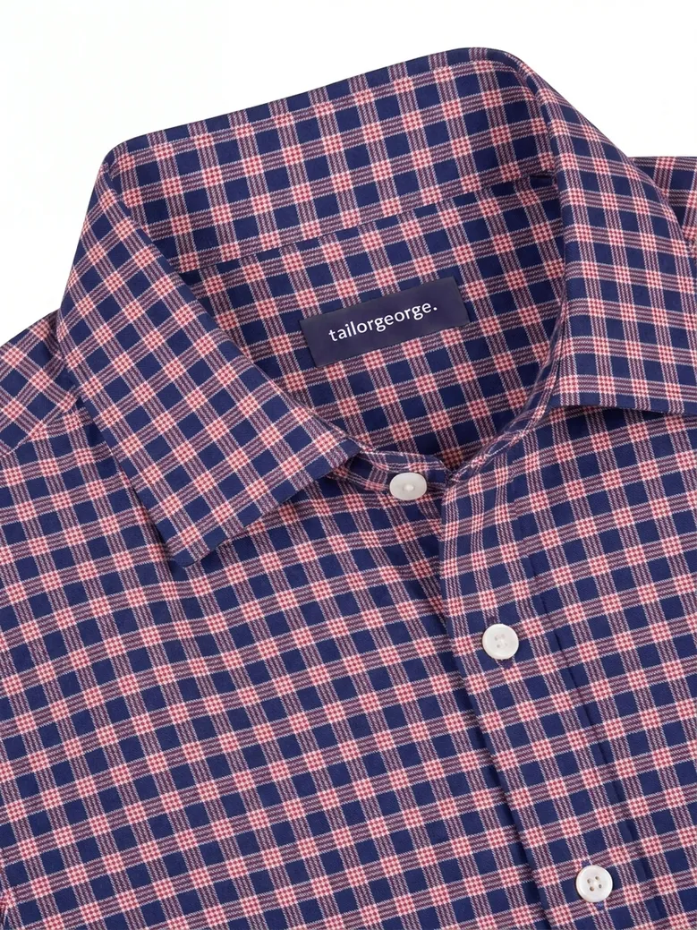 Chemise en twill à carreaux violets