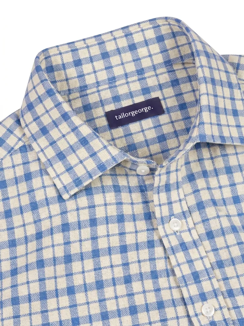 Chemise en Oxford à carreaux bleus