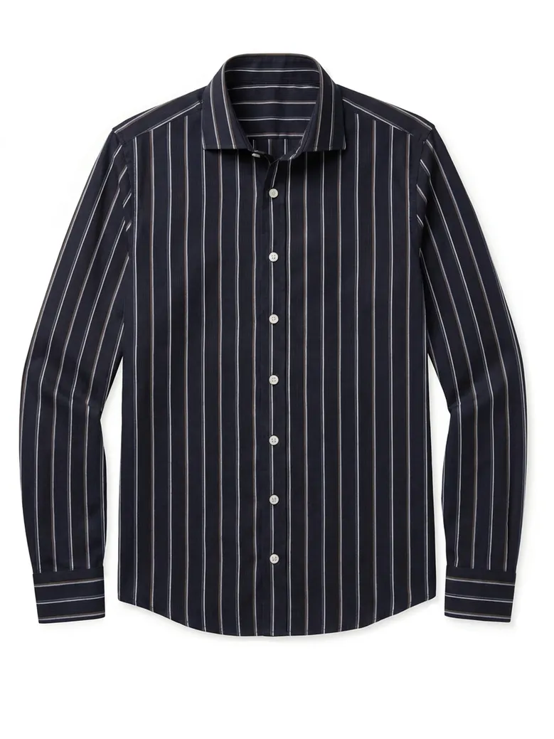 Chemise en popeline à rayures noires