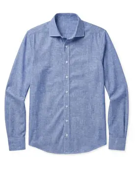 Schlichtes himmelblaues Leinenhemd