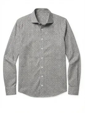 Graues leichtes Flanellhemd mit Muster