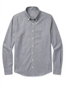Graues uni Sport-Oxford-Hemd