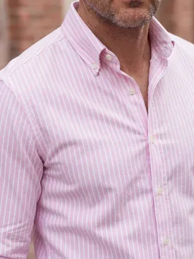 Gestreifte Rosa Oxford Hemd